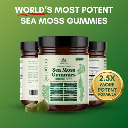 Natural Rems Sea Moss 16-In-1 Gummies 30 Day Supply