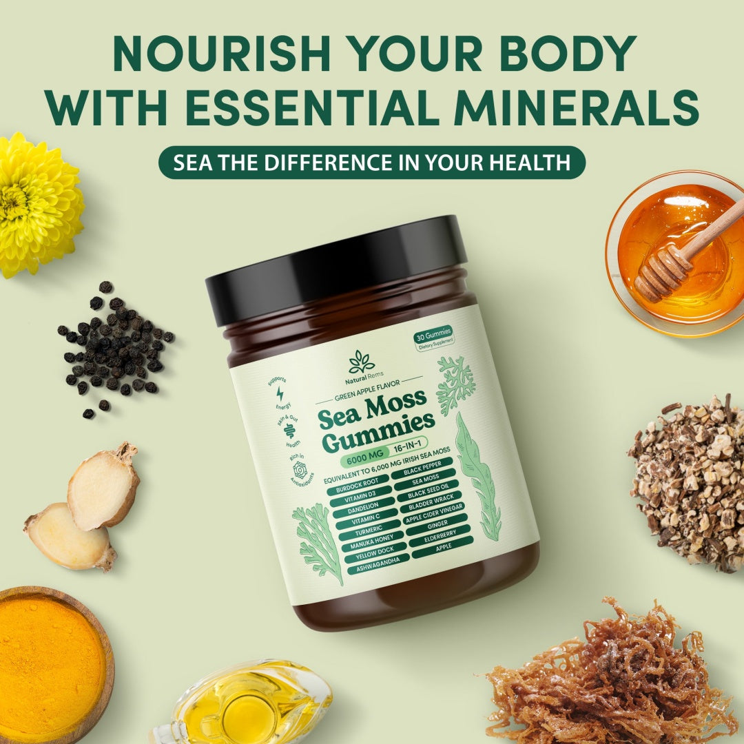 Natural Rems Sea Moss 16-In-1 Gummies 30 Day Supply