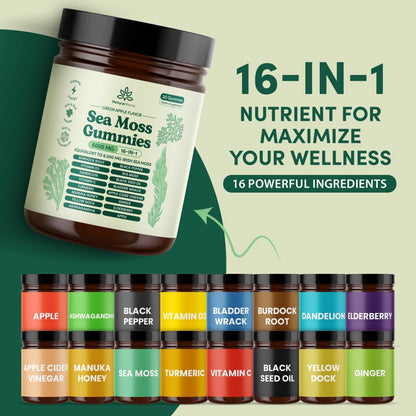 Natural Rems Sea Moss 16-In-1 Gummies 30 Day Supply