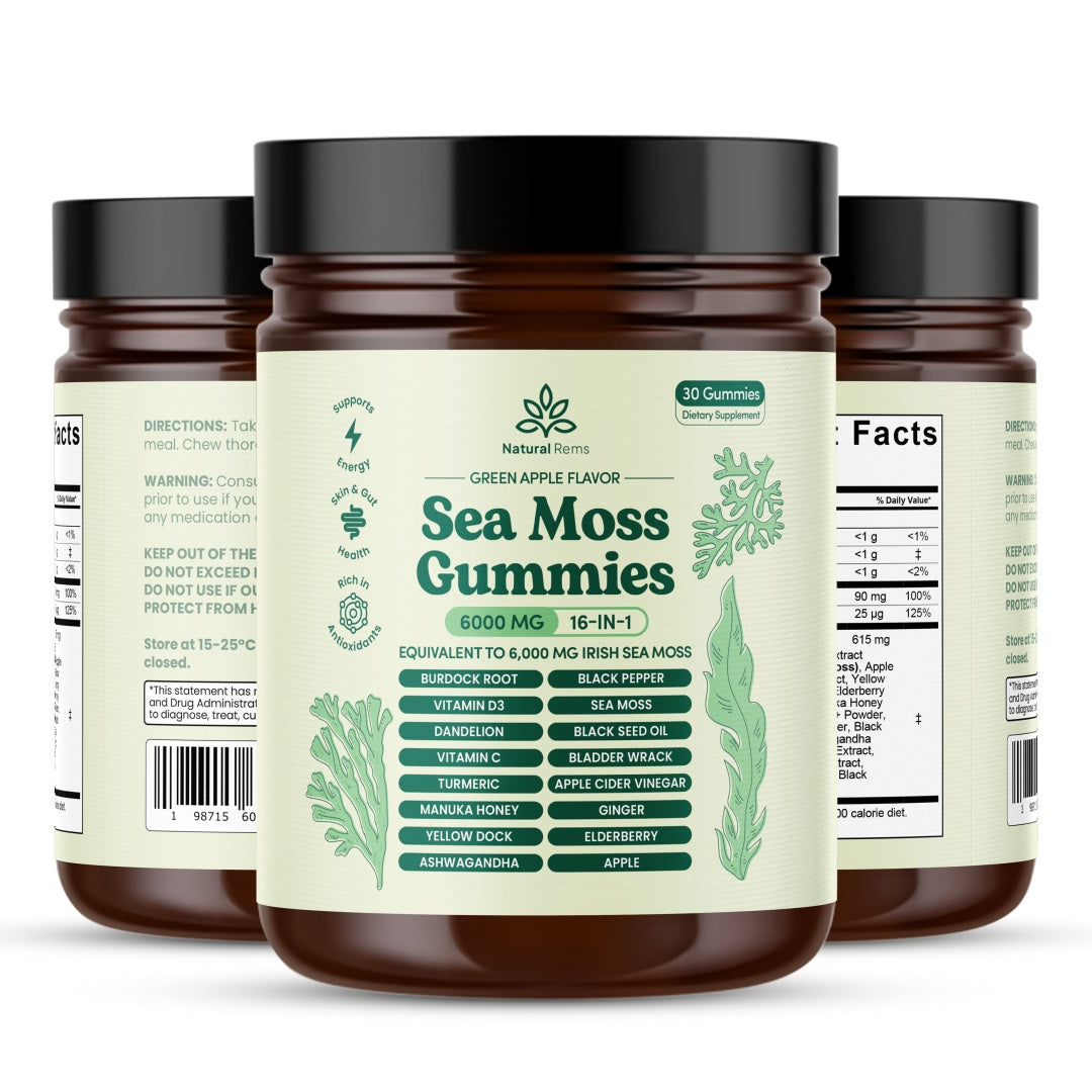 Natural Rems Sea Moss 16-In-1 Gummies 30 Day Supply